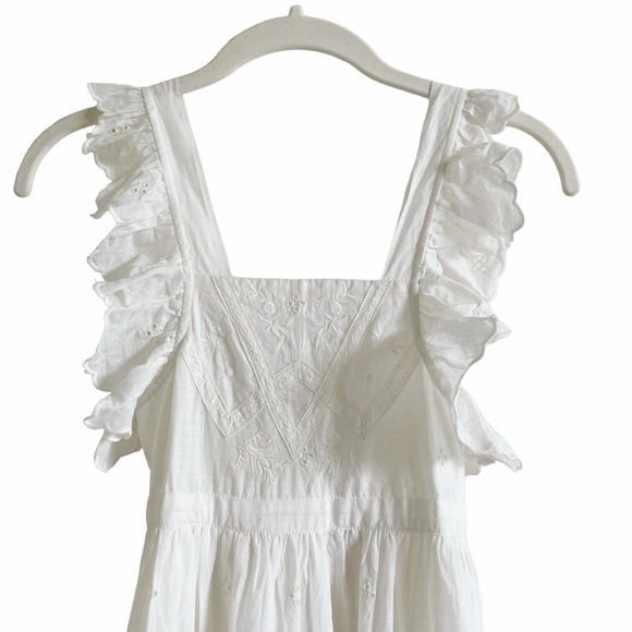 Nellystella ELINA Dress Bright White Size 3 Cotton Midi Lace Ruffle Embroidered - Picture 3 of 8